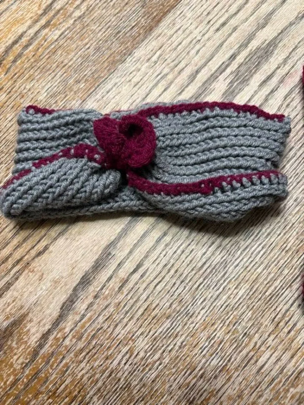 Homemade heard band and fingerless gloves